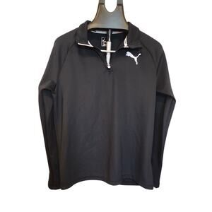 Puma Jacket Womens Small Black 1/4 zip Long Sleeve Active Track Outdoor Ladies